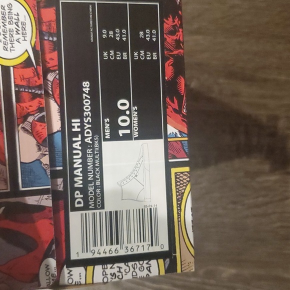 ❤️ MEN'S MARVEL DEADPOOL X DC MANUAL HI SHOES - Size 10 - Picture 3 of 13